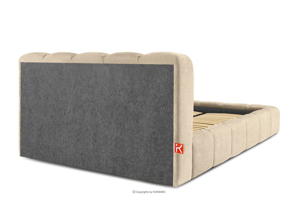 MERIDE Polsterbett 160 cm im Japandi-Stil mit Steppung beige beige - Foto 5