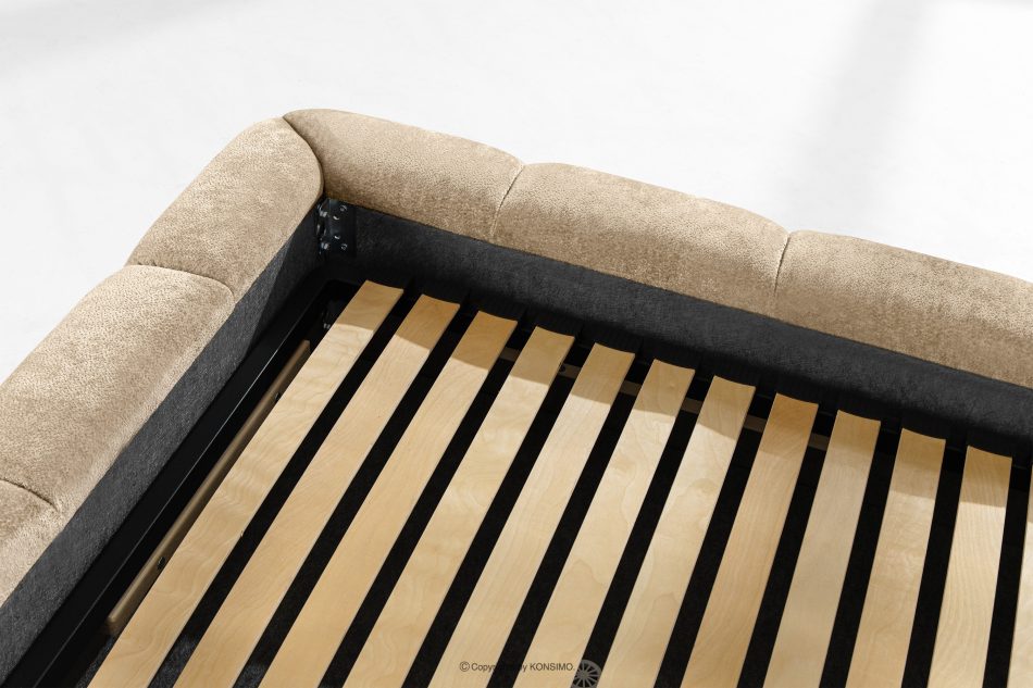 MERIDE Polsterbett 160 cm im Japandi-Stil mit Steppung beige beige - Foto 17