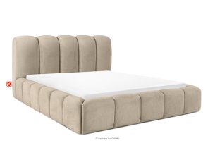 MERIDE, https://konsimo.de/kollektion/meride/ Polsterbett 160 cm im Japandi-Stil mit Steppung graubeige graubeige - Foto