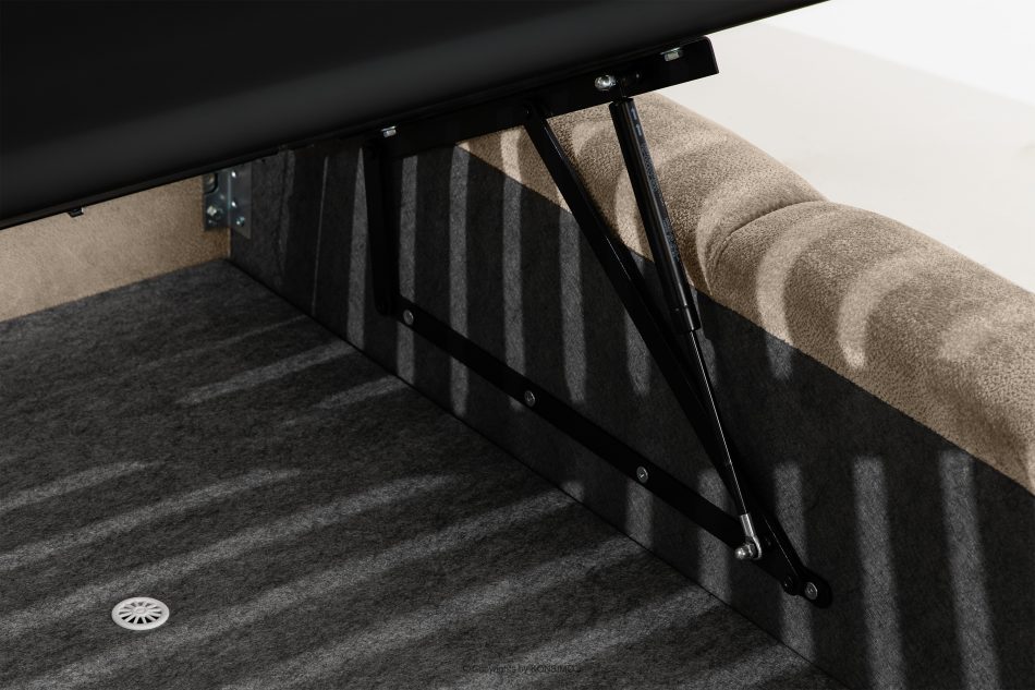 MERIDE Polsterbett 160 cm im Japandi-Stil mit Steppung graubeige graubeige - Foto 16