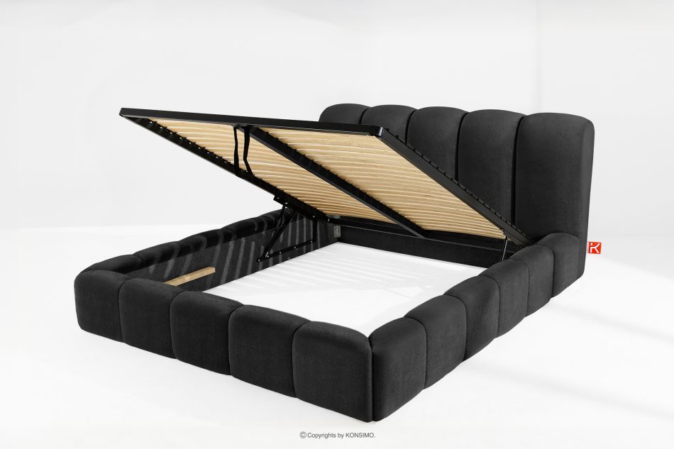 MERIDE Polsterbett 180 cm mit Steppung anthrazit anthrazit - Foto 6