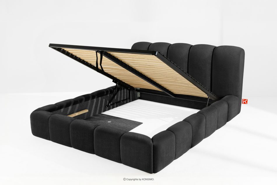 MERIDE Polsterbett 180 cm mit Steppung anthrazit anthrazit - Foto 7