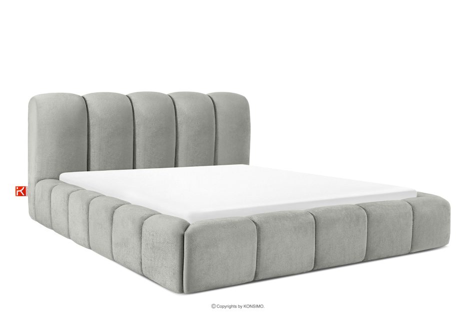 MERIDE Polsterbett 180 cm mit Steppung hellgrau hellgrau - Foto 0