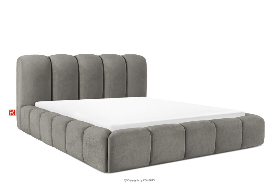 MERIDE Polsterbett 180 cm mit Steppung dunkelgrau dunkelgrau - Foto 0