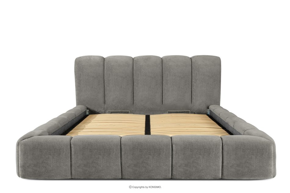 MERIDE Polsterbett 180 cm mit Steppung dunkelgrau dunkelgrau - Foto 3