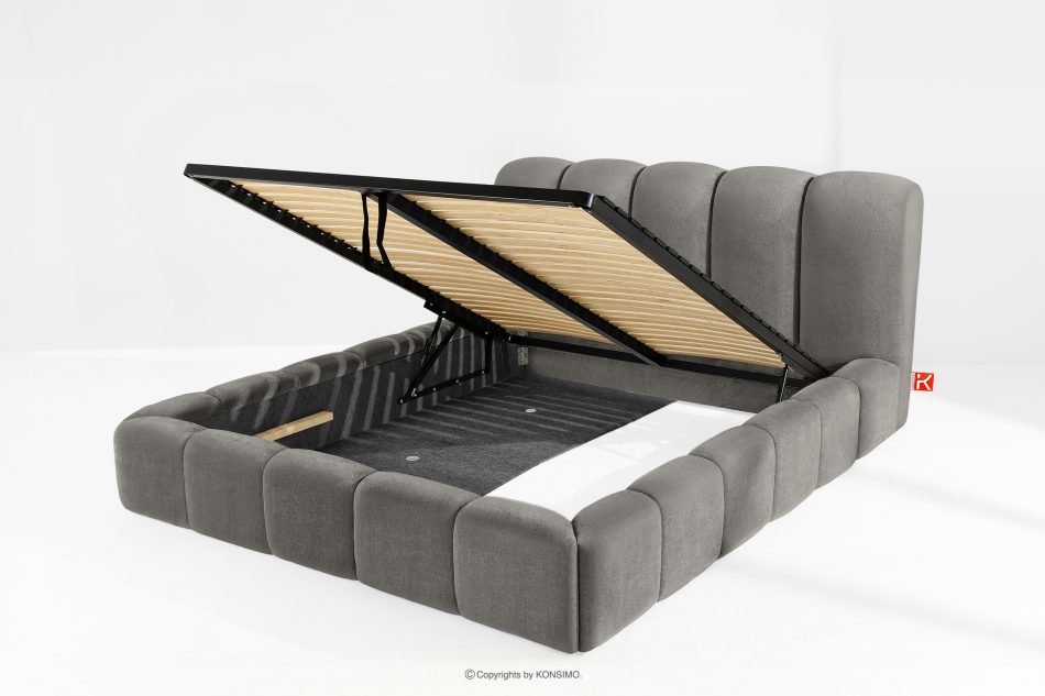 MERIDE Polsterbett 180 cm mit Steppung dunkelgrau dunkelgrau - Foto 8