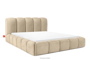 MERIDE, https://konsimo.de/kollektion/meride/ Polsterbett 180 cm im Japandi-Stil mit beigefarbener Steppung beige - Foto