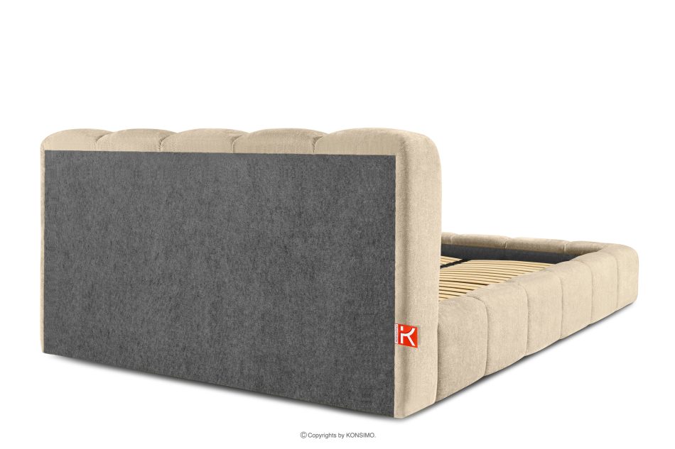 MERIDE Polsterbett 180 cm im Japandi-Stil mit beigefarbener Steppung beige - Foto 5