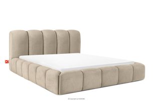 MERIDE, https://konsimo.de/kollektion/meride/ Polsterbett 180 cm im Japandi-Stil mit grau-beiger Steppung graubeige - Foto