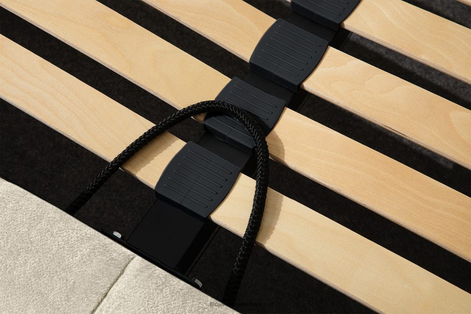 MERIDE Polsterbett 180 cm im Japandi-Stil mit ecrufarbener Steppung ecru - Foto 15