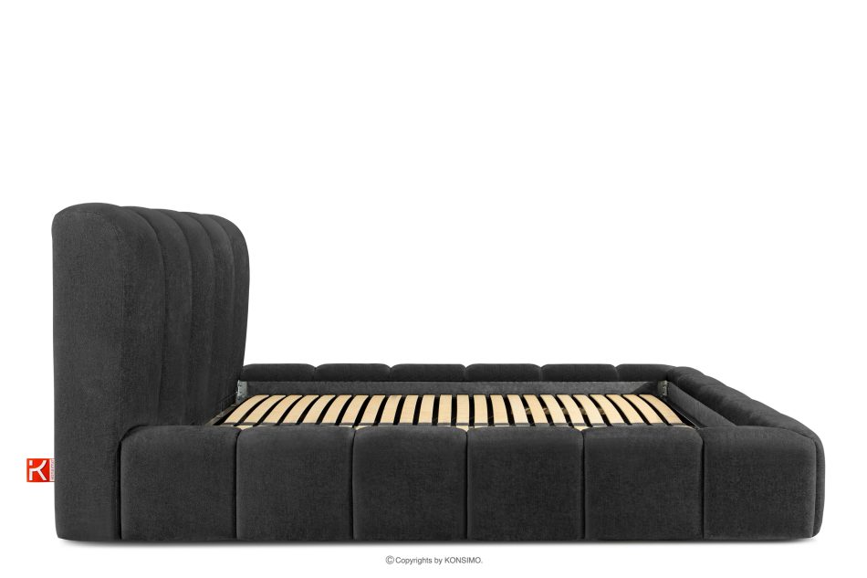 MERIDE Polsterbett 200 cm mit Steppung in Anthrazit anthrazit - Foto 4