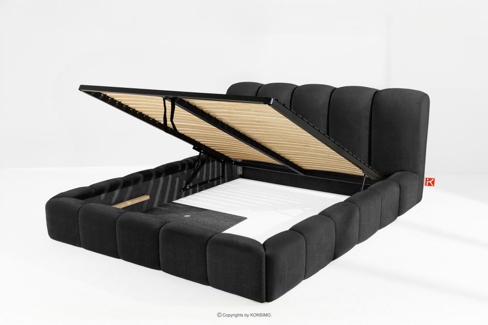 MERIDE Polsterbett 200 cm mit Steppung in Anthrazit anthrazit - Foto 7