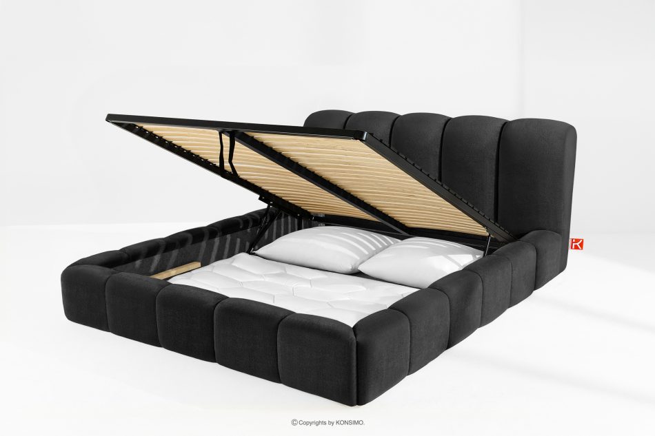 MERIDE Polsterbett 200 cm mit Steppung in Anthrazit anthrazit - Foto 11