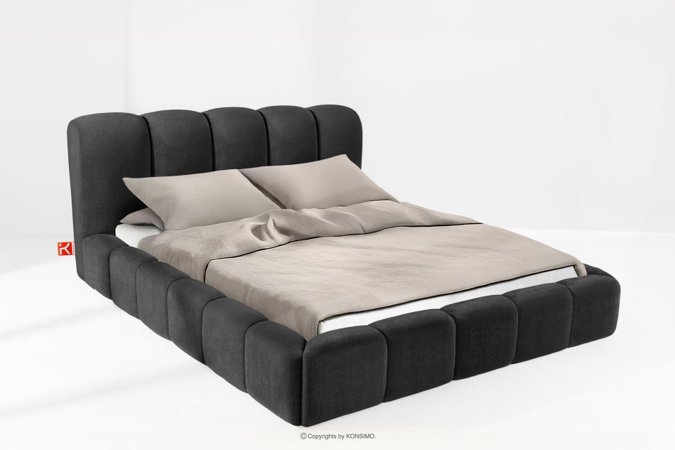 MERIDE Polsterbett 200 cm mit Steppung in Anthrazit anthrazit - Foto 1