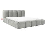 Polsterbett 200 cm mit Steppung in Hellgrau
