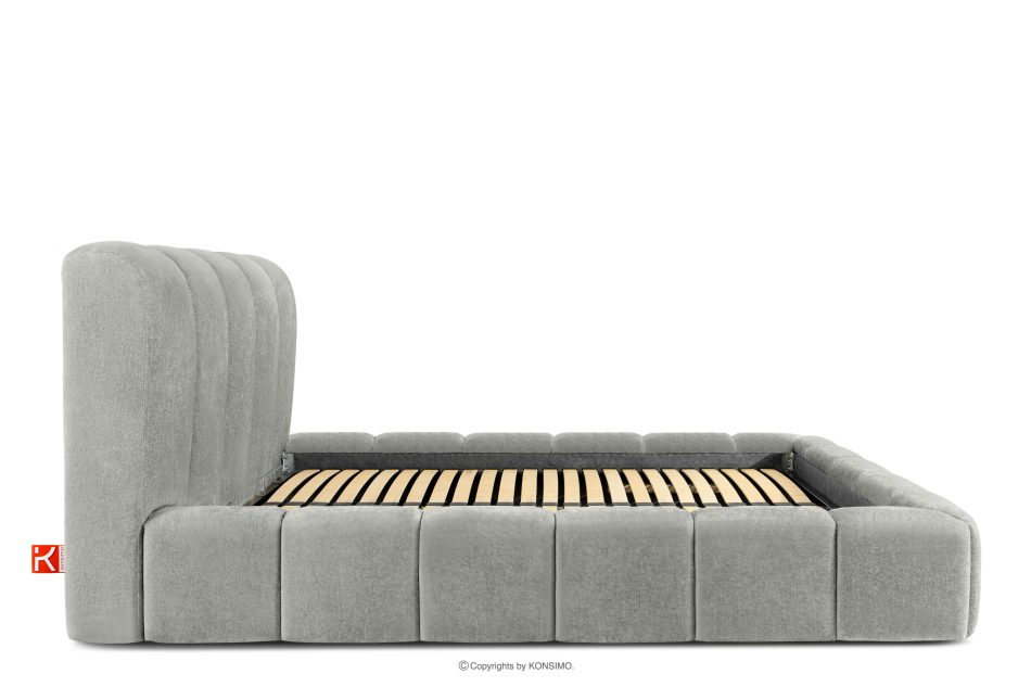 MERIDE Polsterbett 200 cm mit Steppung in Hellgrau hellgrau - Foto 4