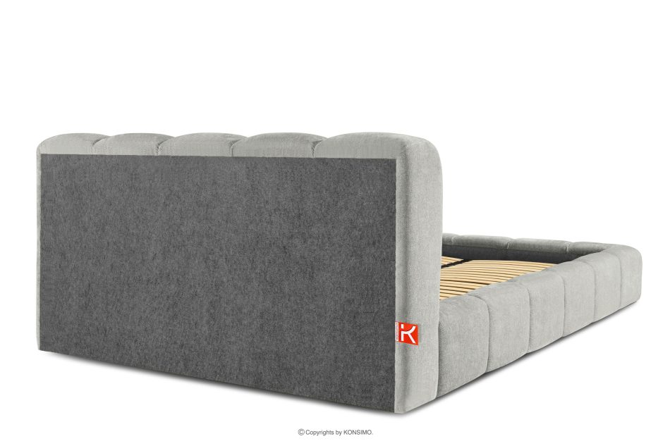 MERIDE Polsterbett 200 cm mit Steppung in Hellgrau hellgrau - Foto 5