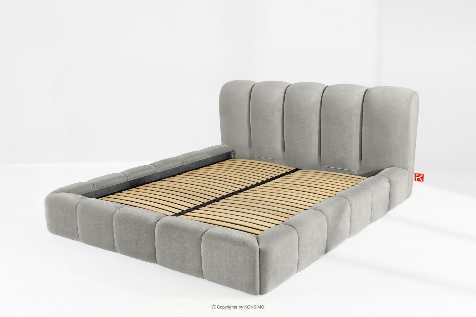 MERIDE Polsterbett 200 cm mit Steppung in Hellgrau hellgrau - Foto 12