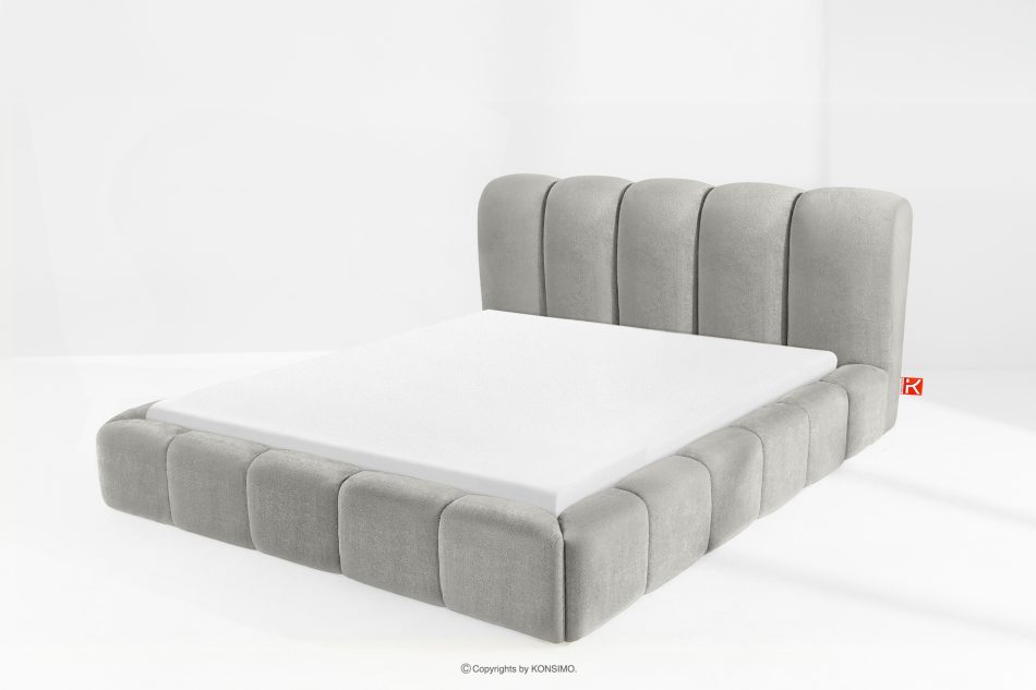 MERIDE Polsterbett 200 cm mit Steppung in Hellgrau hellgrau - Foto 13