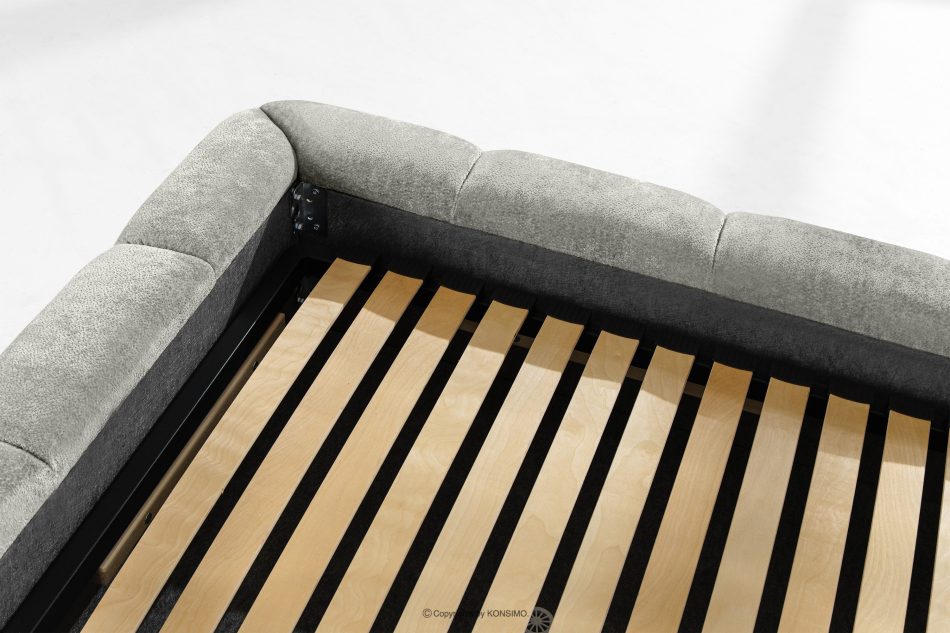 MERIDE Polsterbett 200 cm mit Steppung in Hellgrau hellgrau - Foto 17