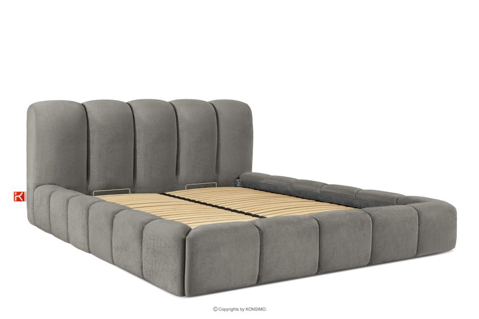 MERIDE Polsterbett 200 cm mit Steppung in Dunkelgrau dunkelgrau - Foto 2