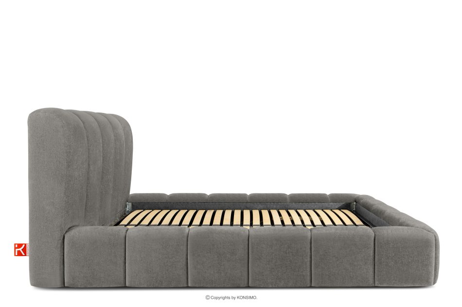 MERIDE Polsterbett 200 cm mit Steppung in Dunkelgrau dunkelgrau - Foto 4