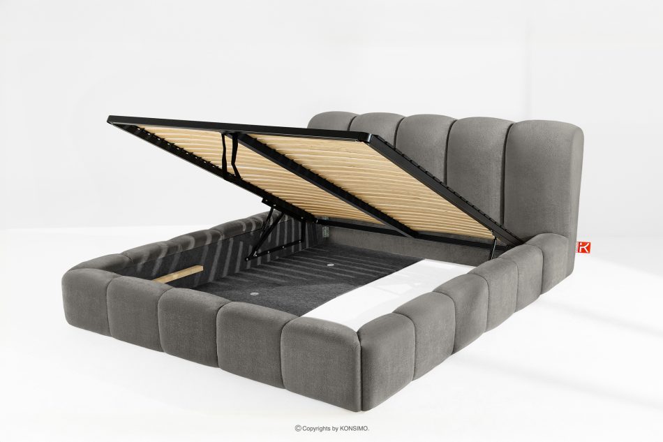 MERIDE Polsterbett 200 cm mit Steppung in Dunkelgrau dunkelgrau - Foto 8