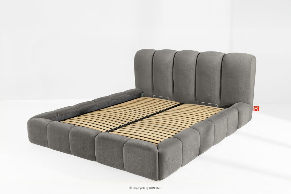 MERIDE Polsterbett 200 cm mit Steppung in Dunkelgrau dunkelgrau - Foto 12