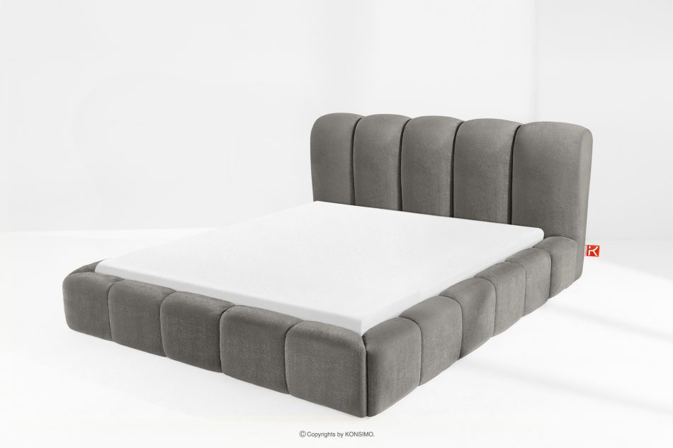 MERIDE Polsterbett 200 cm mit Steppung in Dunkelgrau dunkelgrau - Foto 13