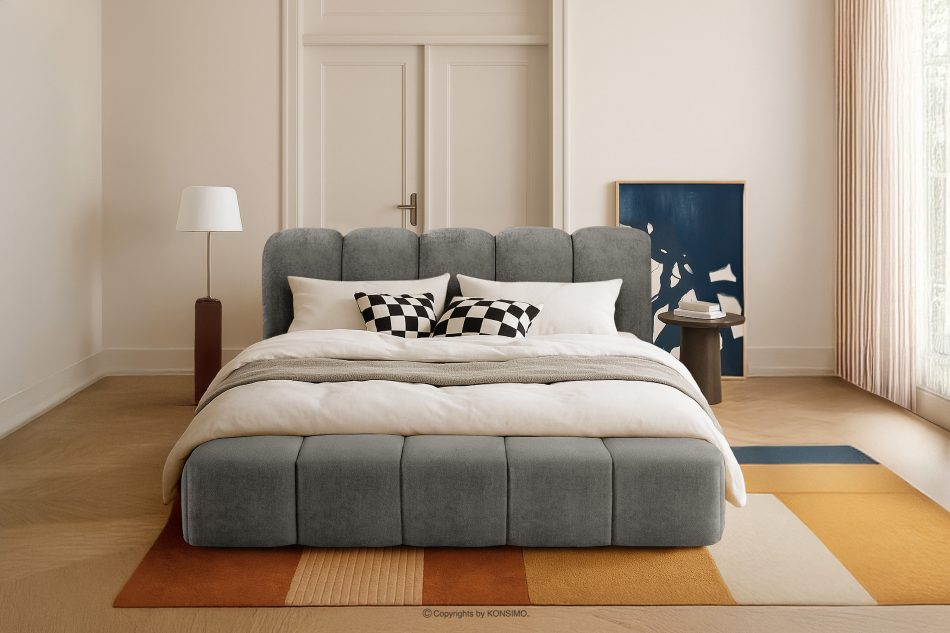 MERIDE Polsterbett 200 cm mit Steppung in Dunkelgrau dunkelgrau - Foto 21