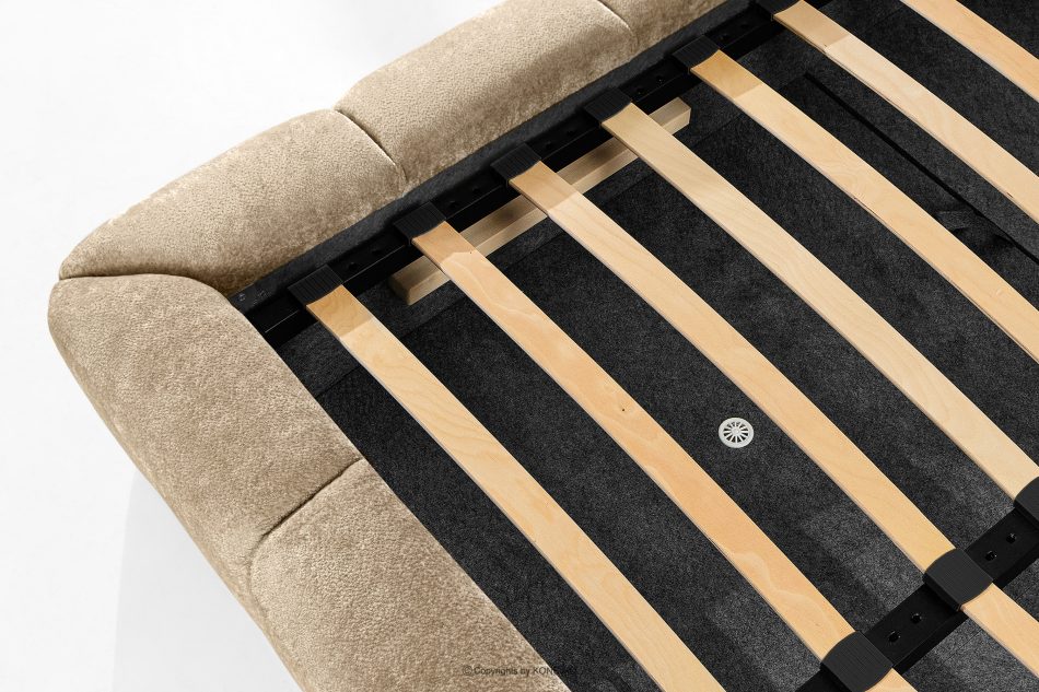 MERIDE Polsterbett 200 cm im Japandi-Stil mit Steppung beige beige - Foto 18