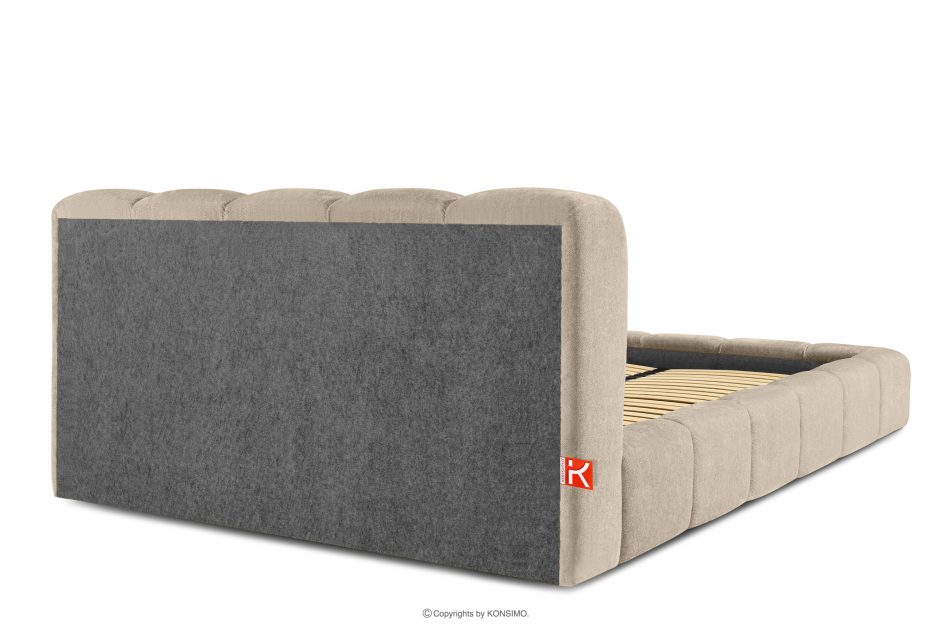 MERIDE Polsterbett 200 cm im Japandi-Stil mit Steppung in Grau-Beige graubeige - Foto 5