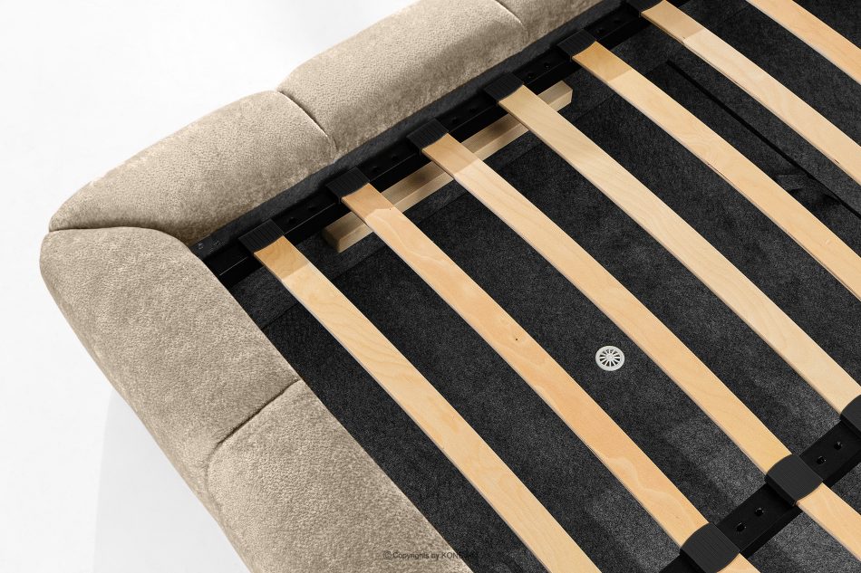 MERIDE Polsterbett 200 cm im Japandi-Stil mit Steppung in Grau-Beige graubeige - Foto 18