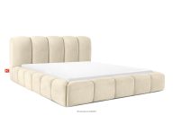 Polsterbett 200 cm im Japandi-Stil mit Steppung ecru