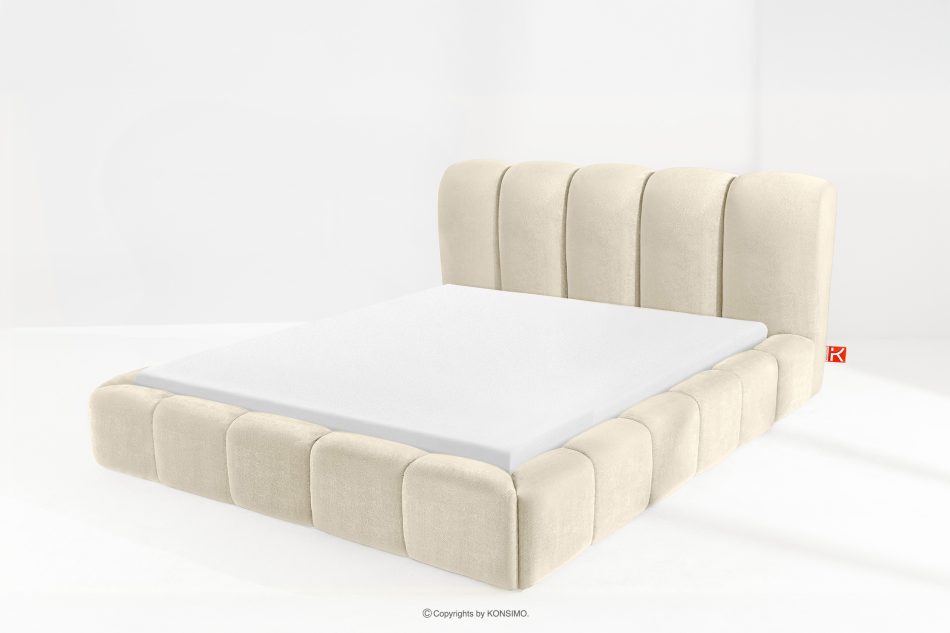 MERIDE Polsterbett 200 cm im Japandi-Stil mit Steppung ecru ecru - Foto 13