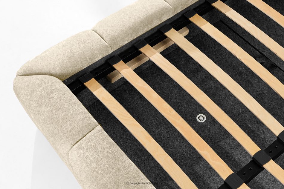 MERIDE Polsterbett 200 cm im Japandi-Stil mit Steppung ecru ecru - Foto 18