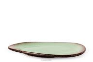 Handglasierter Dessertteller salbeifarben