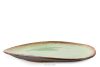 Flacher Servierteller handglasiert salbeifarben