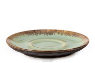 Handglasierte Espressotasse Untertasse salbeifarben