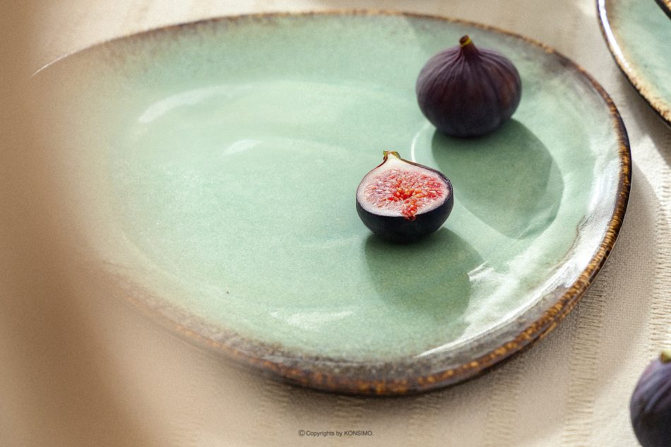 PRIMA Keramischer handglasierter Dessertteller 6 Stück salbeifarben salbeifarben - Foto 9