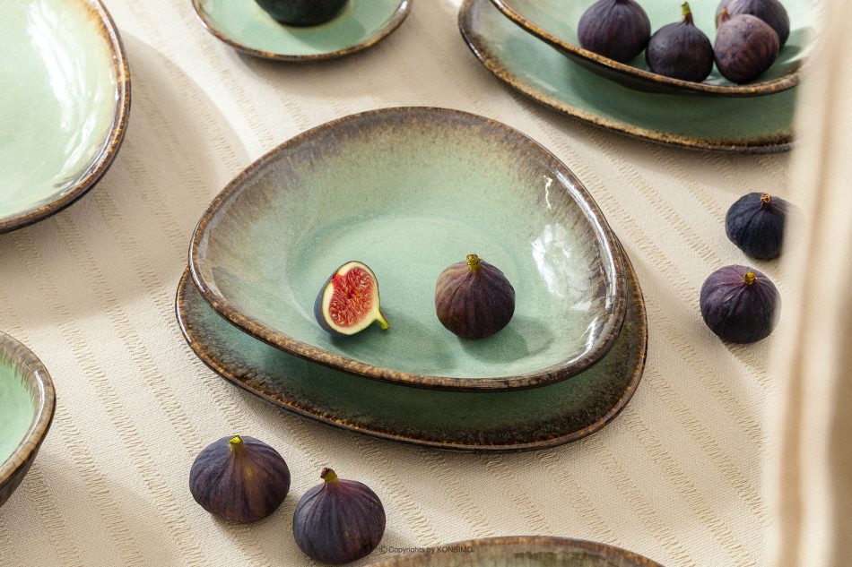 PRIMA Handglasierter Keramik-Tiefteller 6 Stück salbeifarben salbeifarben - Foto 6