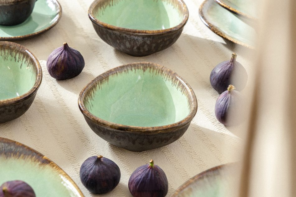 PRIMA Handglasierte Keramik Salatschüssel 6 Stück salbeifarben salbeifarben - Foto 6