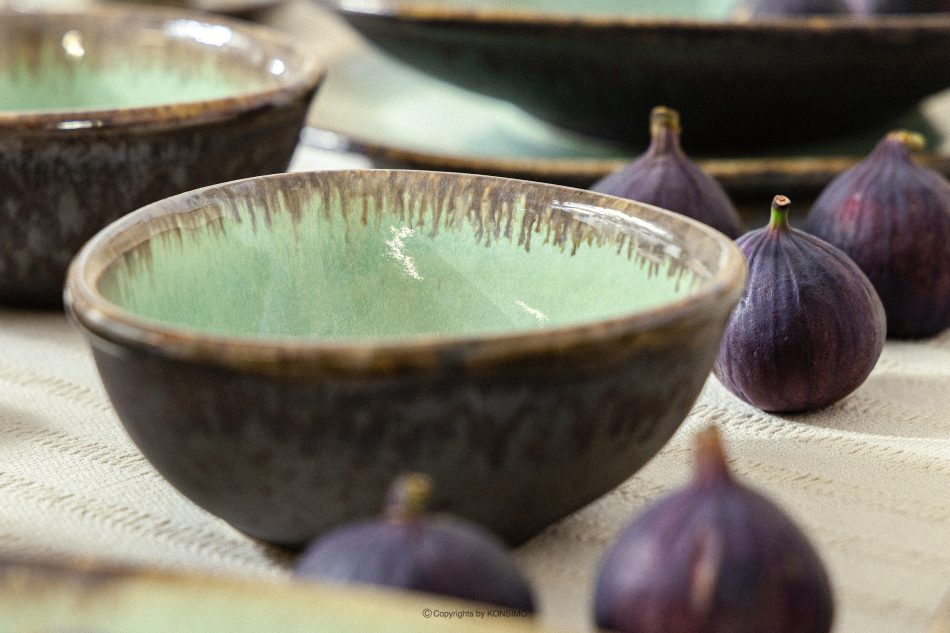 PRIMA Handglasierte Keramik Salatschüssel 6 Stück salbeifarben salbeifarben - Foto 8