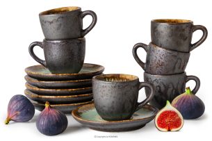 PRIMA, https://konsimo.de/kollektion/prima/ Espressotasse mit Untertasse aus Keramik handglasiert 6 Stück salbeifarben salbeifarben - Foto