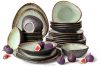 PRIMA Handglasiertes Keramik-Geschirrset 6 Personen (24 tlg.) salbeifarben salbeifarben - Foto 1