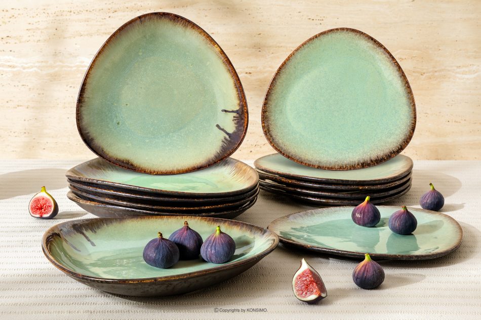 PRIMA Keramik- Geschirr-Set 6 Personen (12 tlg.) salbeifarben salbeifarben - Foto 1