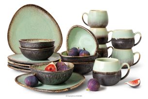 PRIMA, https://konsimo.de/kollektion/prima/ Handglasiertes Frühstücksset 6 Personen (18 tlg.) salbeifarben salbeifarben - Foto