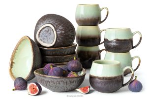 PRIMA, https://konsimo.de/kollektion/prima/ Handglasiertes Loft-Frühstücksset 6 Personen (12 tlg.) salbeifarben salbeifarben - Foto