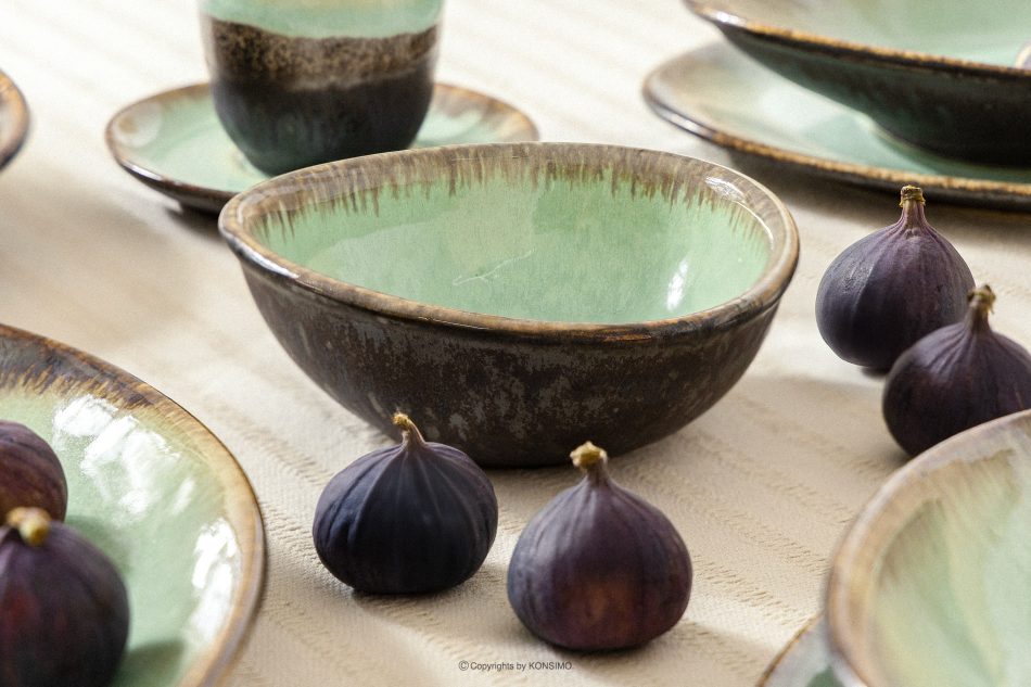 PRIMA Handglasiertes Loft-Frühstücksset 6 Personen (12 tlg.) salbeifarben salbeifarben - Foto 8