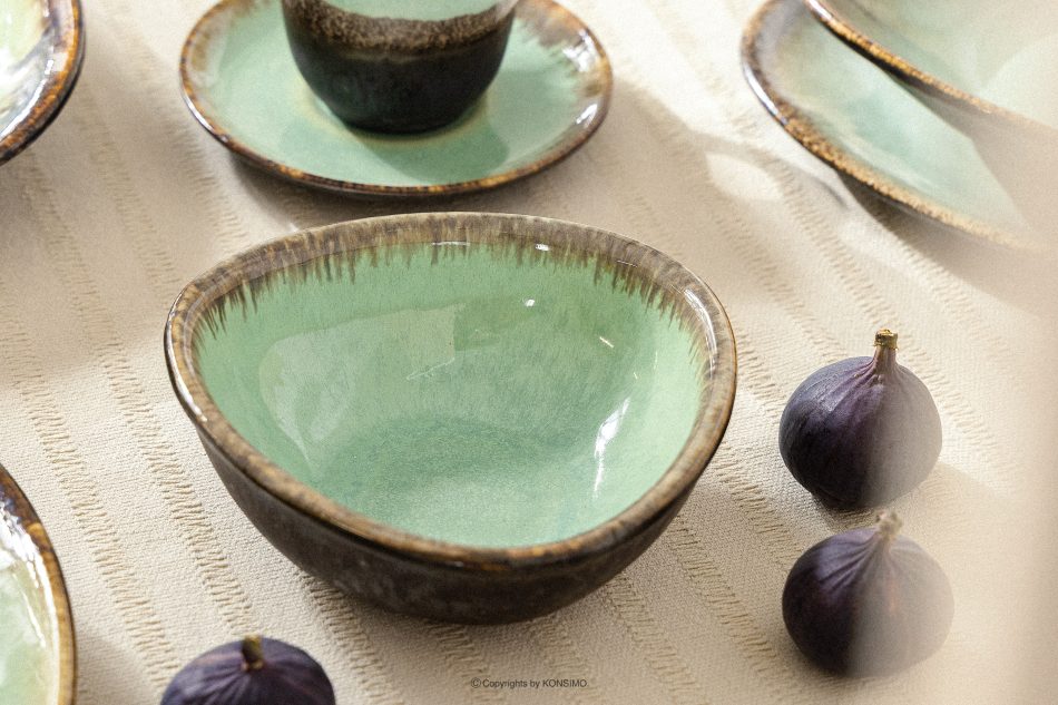 PRIMA Handglasiertes Loft-Frühstücksset 6 Personen (12 tlg.) salbeifarben salbeifarben - Foto 9